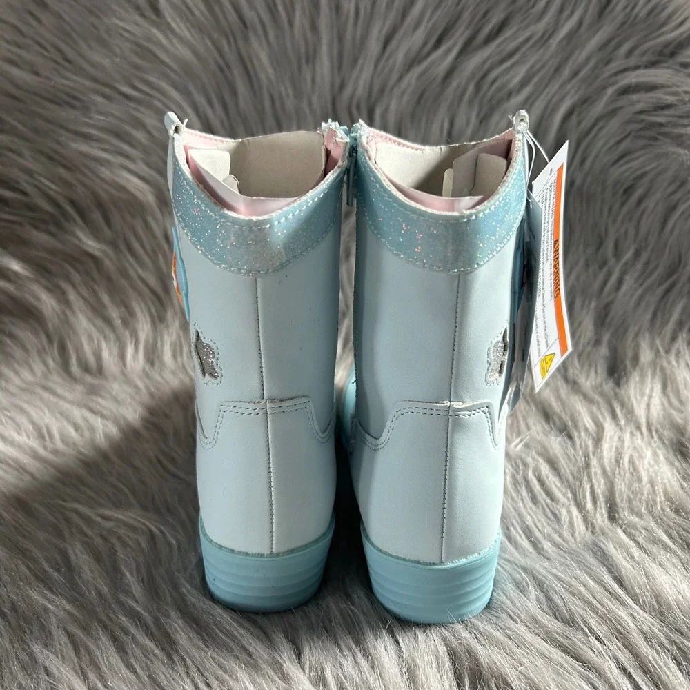 Ground Up Bluey Cowgirl Girls Size‎ 12 Blue Light Up Shoes Side Zip Pull On